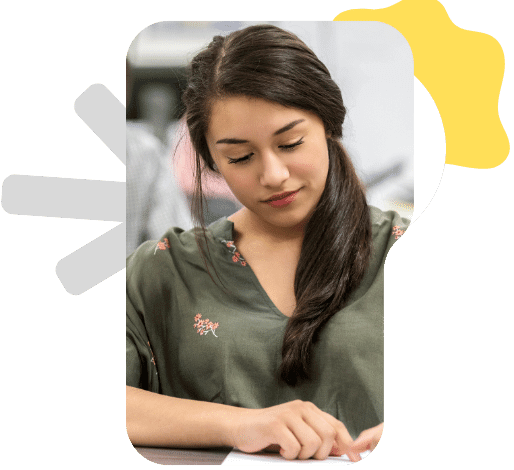 Student taking an exam